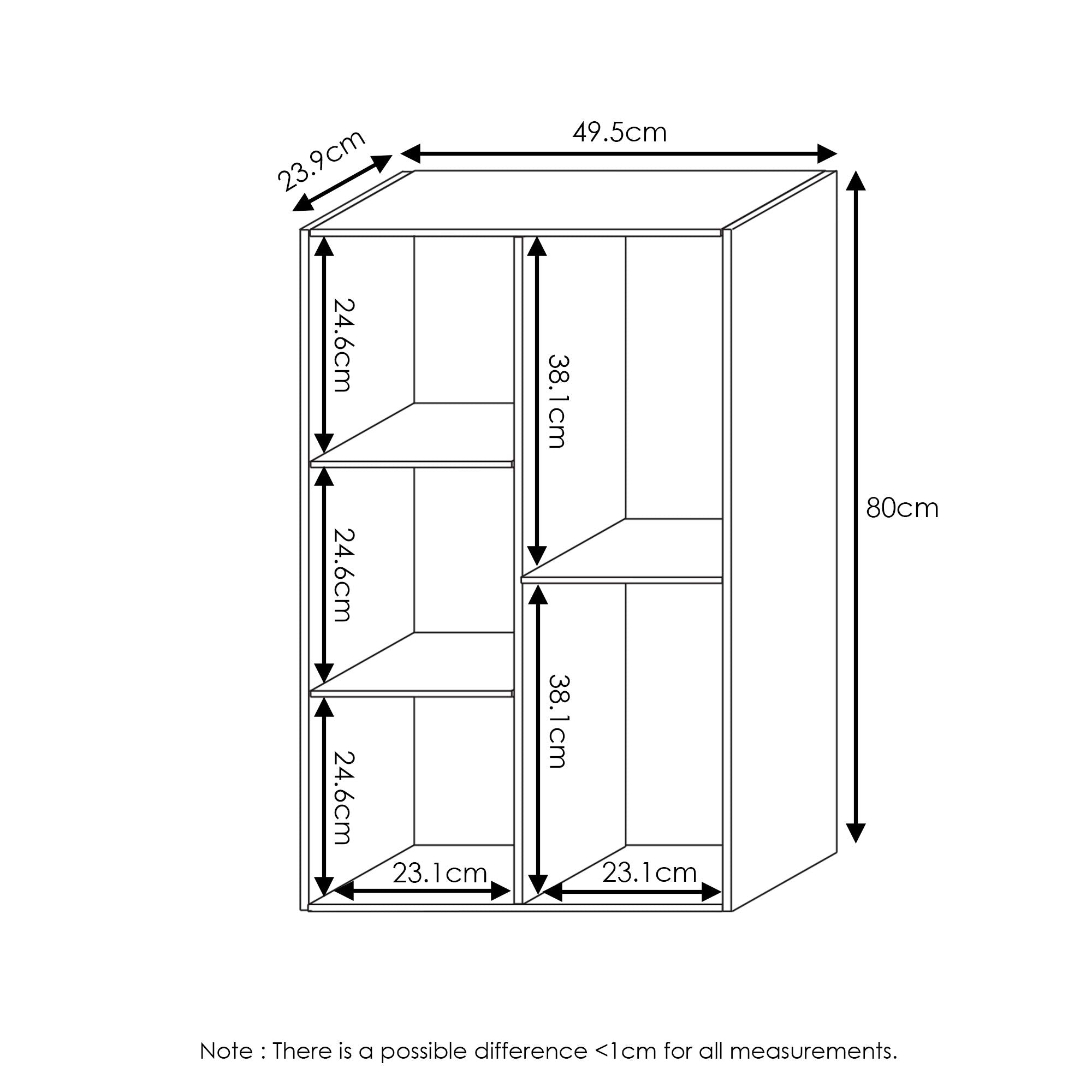 Furinno 5-cube reversible open shelf, white/green 11069wh/gr