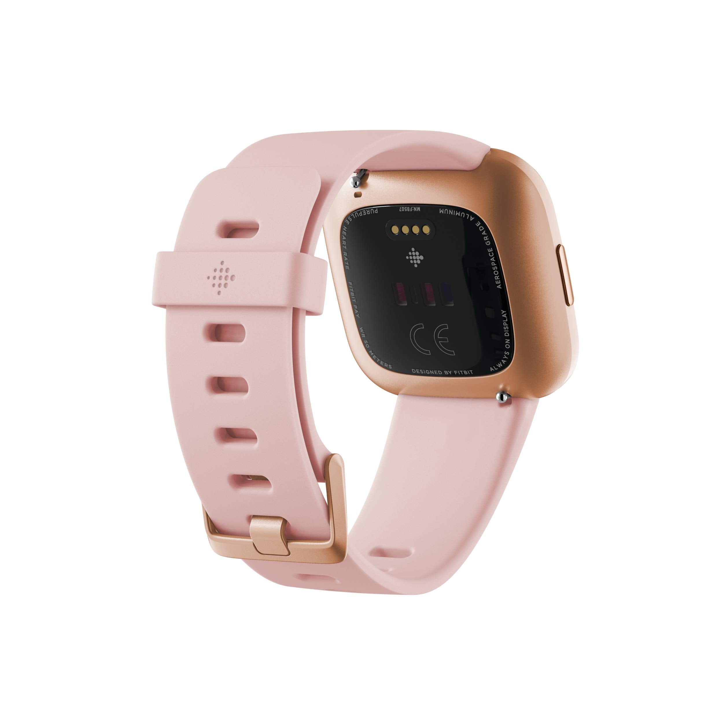 Fitbit Versa 2 (NFC), Health and Fitness Smartwatch with Heart Rate, Music, Sleep and Swim Tracking, One Size (S and L Bands Included) - Petal/Copper Rose Aluminum