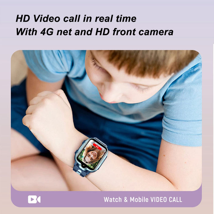 Kids smartwatch with 4G video calls and positioning blue