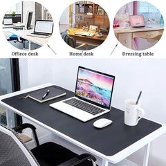 Large Desk Pad, Non Slip Pu Leather Mouse Pad Waterproof Protector, Dual Side Use Writing Mat For Office Home, 80Cm X 40Cm, Black&Red, Bonshine