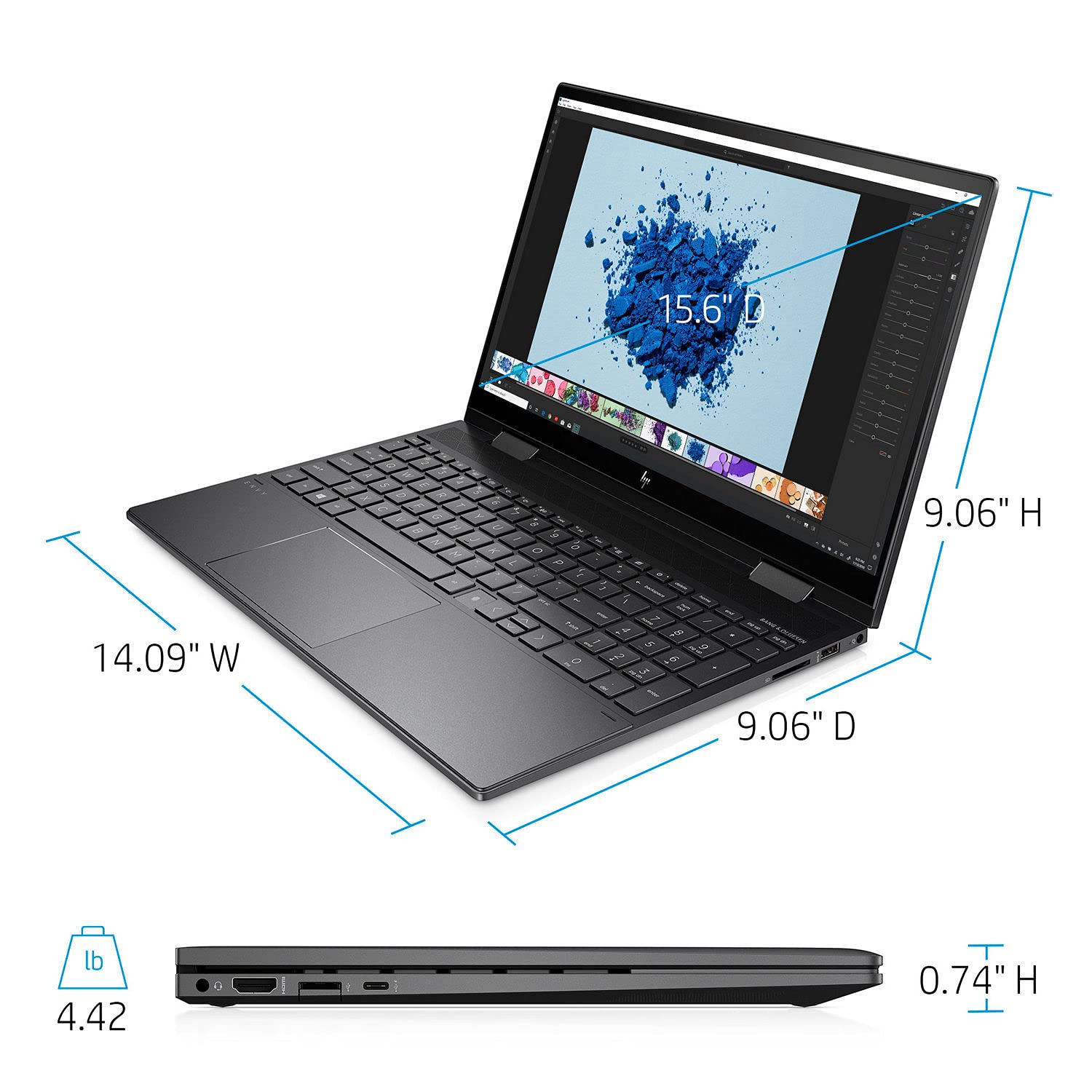 HP Envy x360 2-in-1 Flip Laptop, 15.6" Full HD Touchscreen, AMD Ryzen 7 5700U 8-Core Processor, 16GB RAM, 1TB SSD, Backlit Keyboard, HDMI, Webcam, Wi-Fi 6, Windows 11 Home, HP Stylus Pen Included