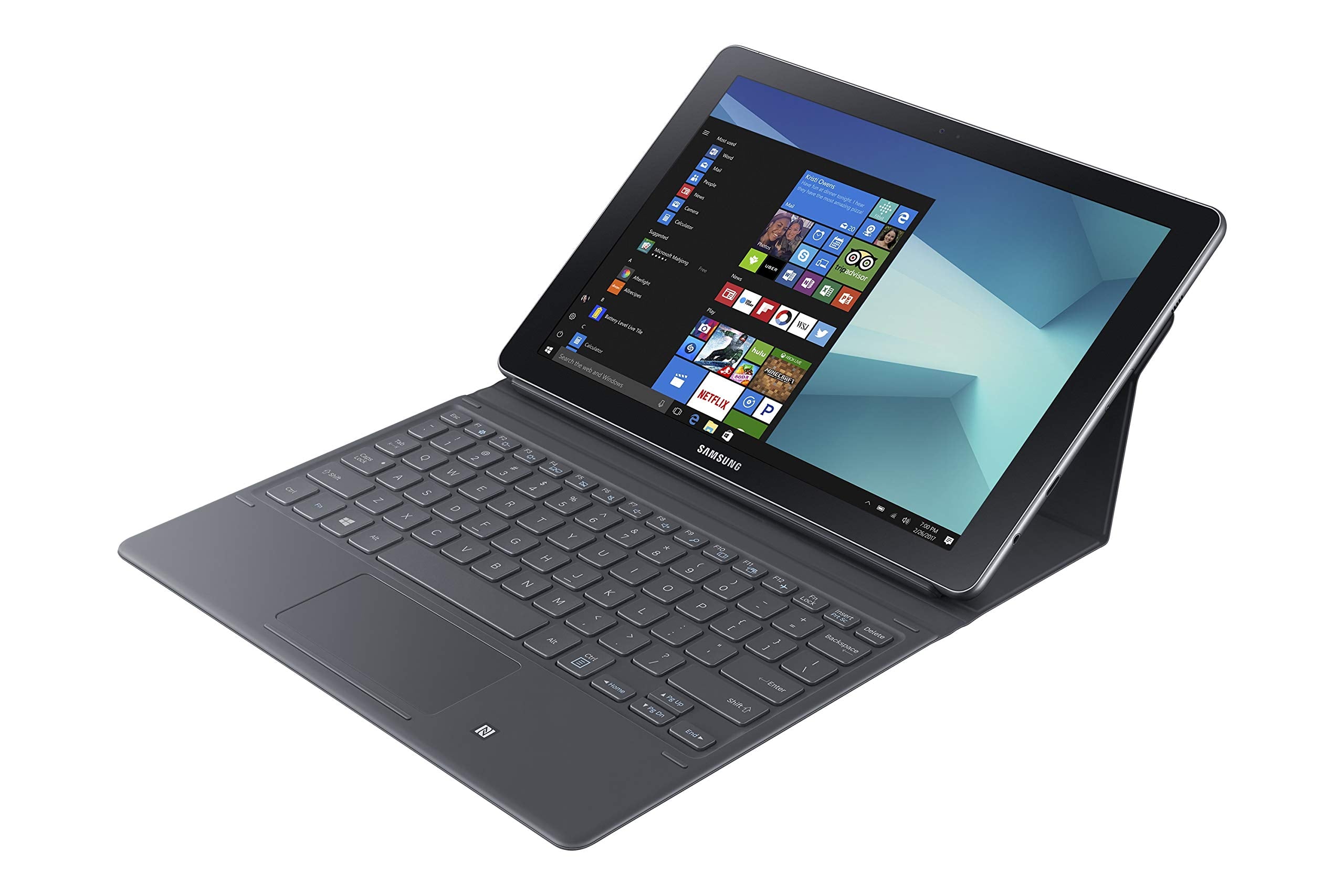 Samsung Galaxy Book 10.6 Tablet - Intel Core m3, 10.6 Inch, 128GB, 4GB RAM, 4G LTE, Windows 10 Home, Silver with English Keyboard Black and S Pen