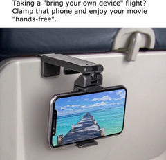 Universal Airplane in Flight Phone Mount. Handsfree Phone Holder for Desk with Multi-Directional Dual 360 Degree Rotation. Pocket Size Travel Essential Accessory for Flying.