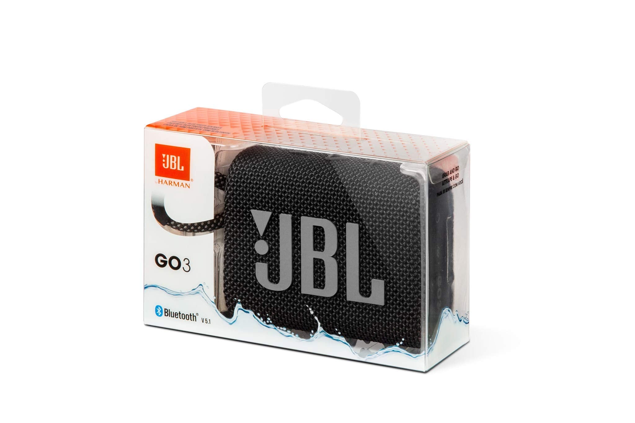 JBL Go 3 Portable Waterproof Speaker with Pro Sound, Powerful Audio, Punchy Bass, Ultra-Compact Size, Dustproof, Wireless Bluetooth Streaming, 5 Hours of Playtime - Blue, JBLGO3BLU