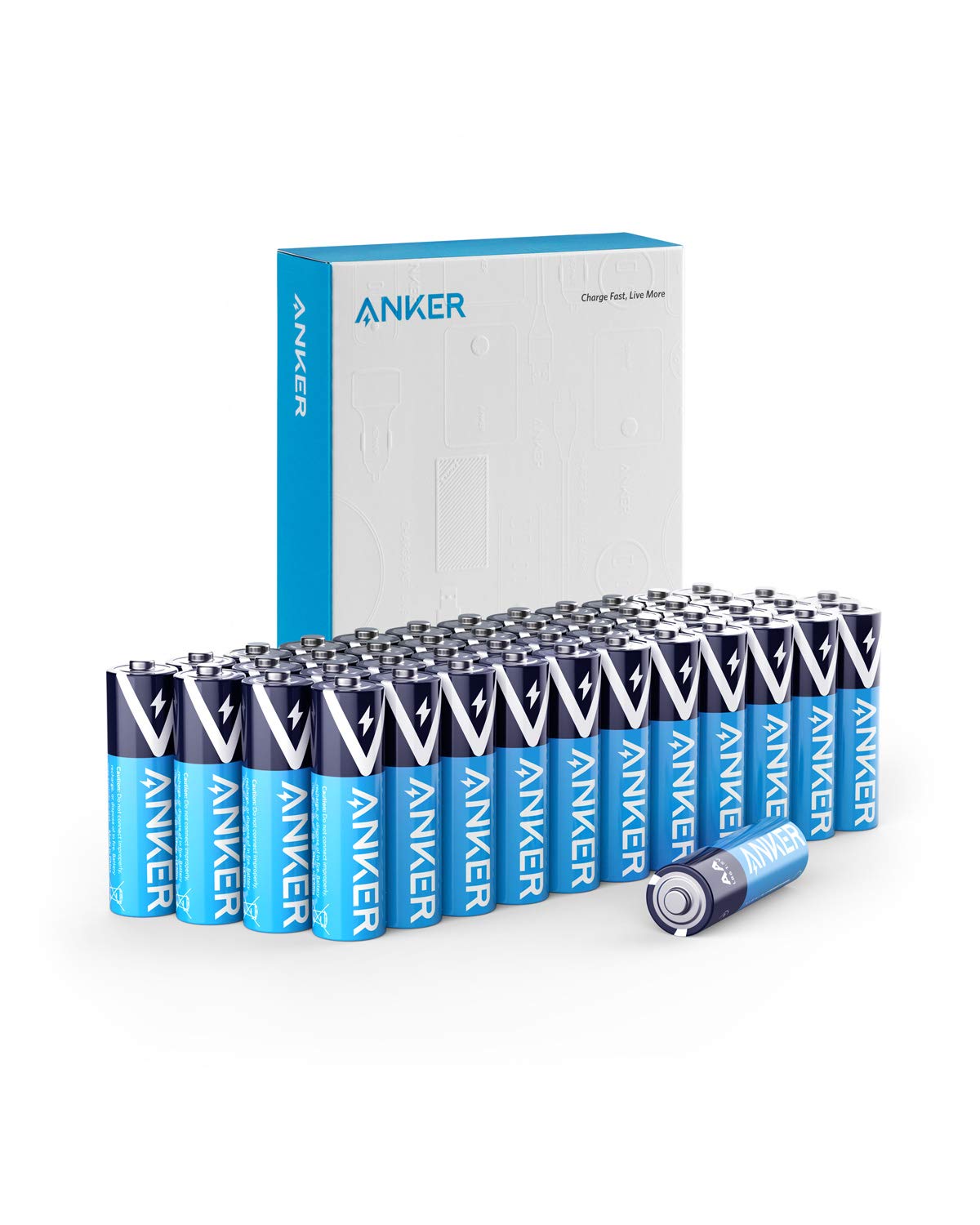 Anker Alkaline AA Batteries (48-Pack), Long-Lasting & Leak-Proof with PowerLock Technology, High Capacity Double A Batteries with Adaptive Power and Superior Safety (Non-Rechargeable)