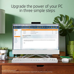 HP All-in-One PC AMD Ryzen 3-3250U 21.5-inches/54.6cm FHD Desktop PC with Alexa Built-in (8GB/1TB HDD/HD Camera/Windows 11 Home/MS Office 2019/Snow White), 22-df0202in