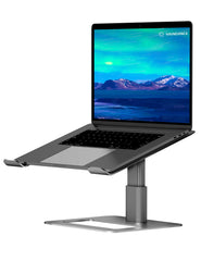 SOUNDANCE Adjustable Laptop Stand for Desk, Computer Stand, Ergonomic Laptop Riser Holder Compatible with 10 to 17.3 Inches Notebook PC Computer, Aluminum Grey