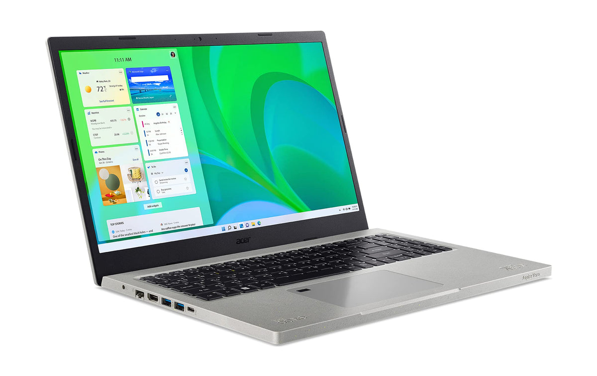 Acer Aspire Vero AV15-51-7617 Green PC | 15.6" FHD IPS 100% sRGB-Display | 11th Gen Intel Core i7-1195G7 | Intel Iris Xe Graphics | 16GB DDR4 | 512GB NVMe SSD | Wi-Fi 6 | PCR Materials | Vero-Sleeve