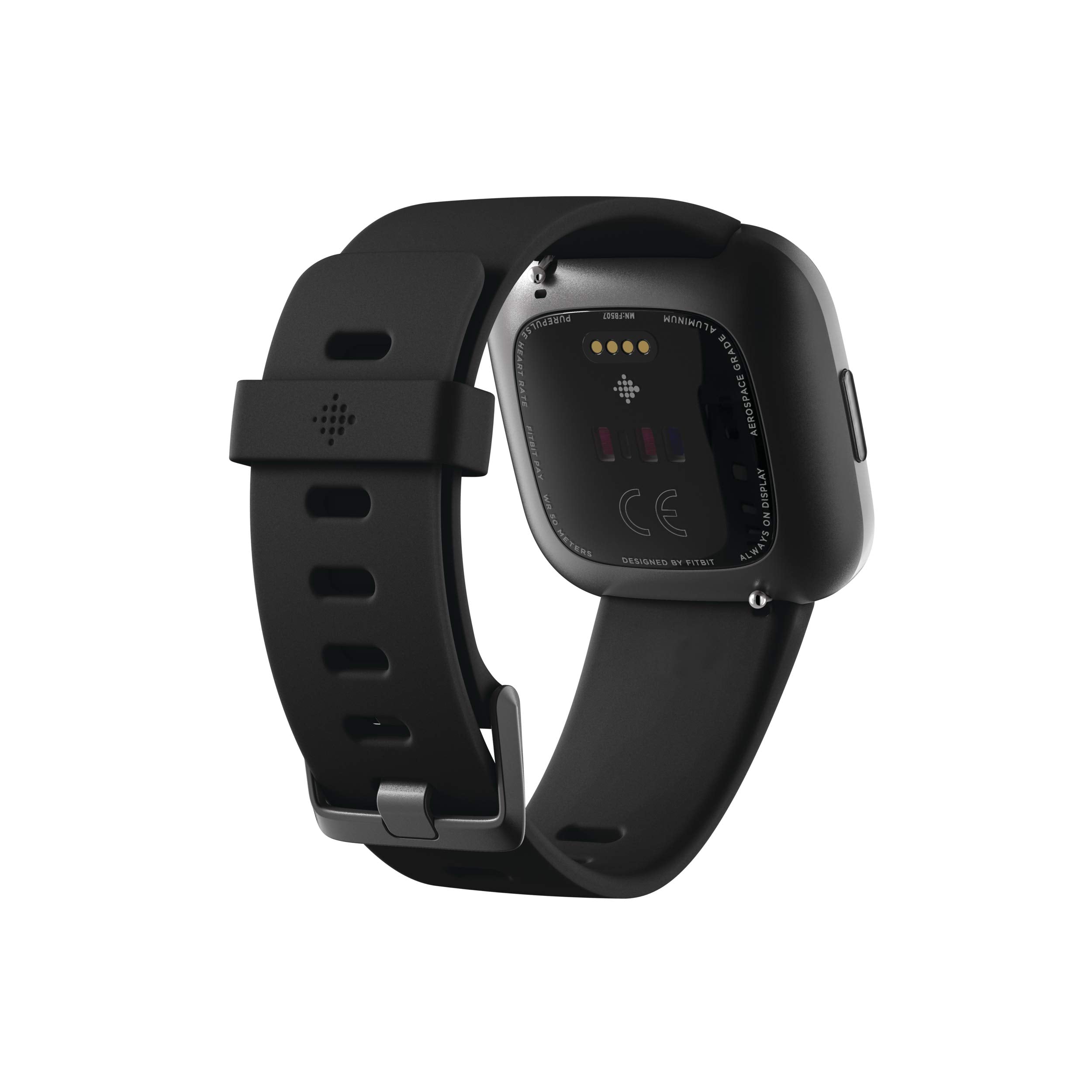 Fitbit Versa 2 (NFC), Health and Fitness Smartwatch with Heart Rate, Music, Sleep and Swim Tracking, One Size (S and L Bands Included) - Black/Carbon