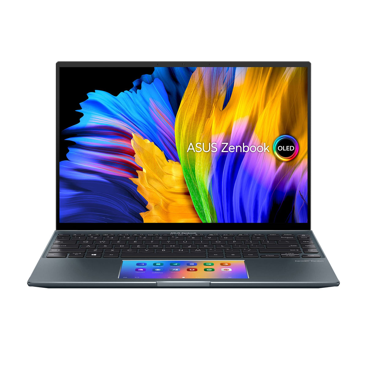 ASUS Zenbook 14X OLED UX5400ZB-KN096W (Pine Grey) 12th Gen Intel Core i7 16GB 512GB SSD, NV MX550 2GB VRAM, WIN11 HOME, 14" 2.8K OLED Touch display, Fingerprint, Backlit-Eng-Arb-KB