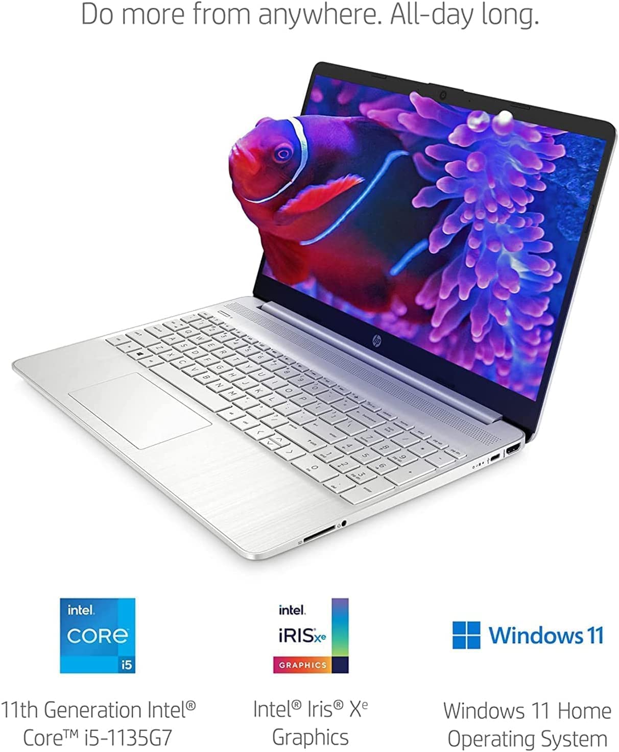 HP 2022 15.6 FHD Laptop Computer, 11th Gen Intel Core i5 1135G7(Beats Intel i7 1065G7), 8GB RAM | 256GB SSD | Free 32GB USB Business Card