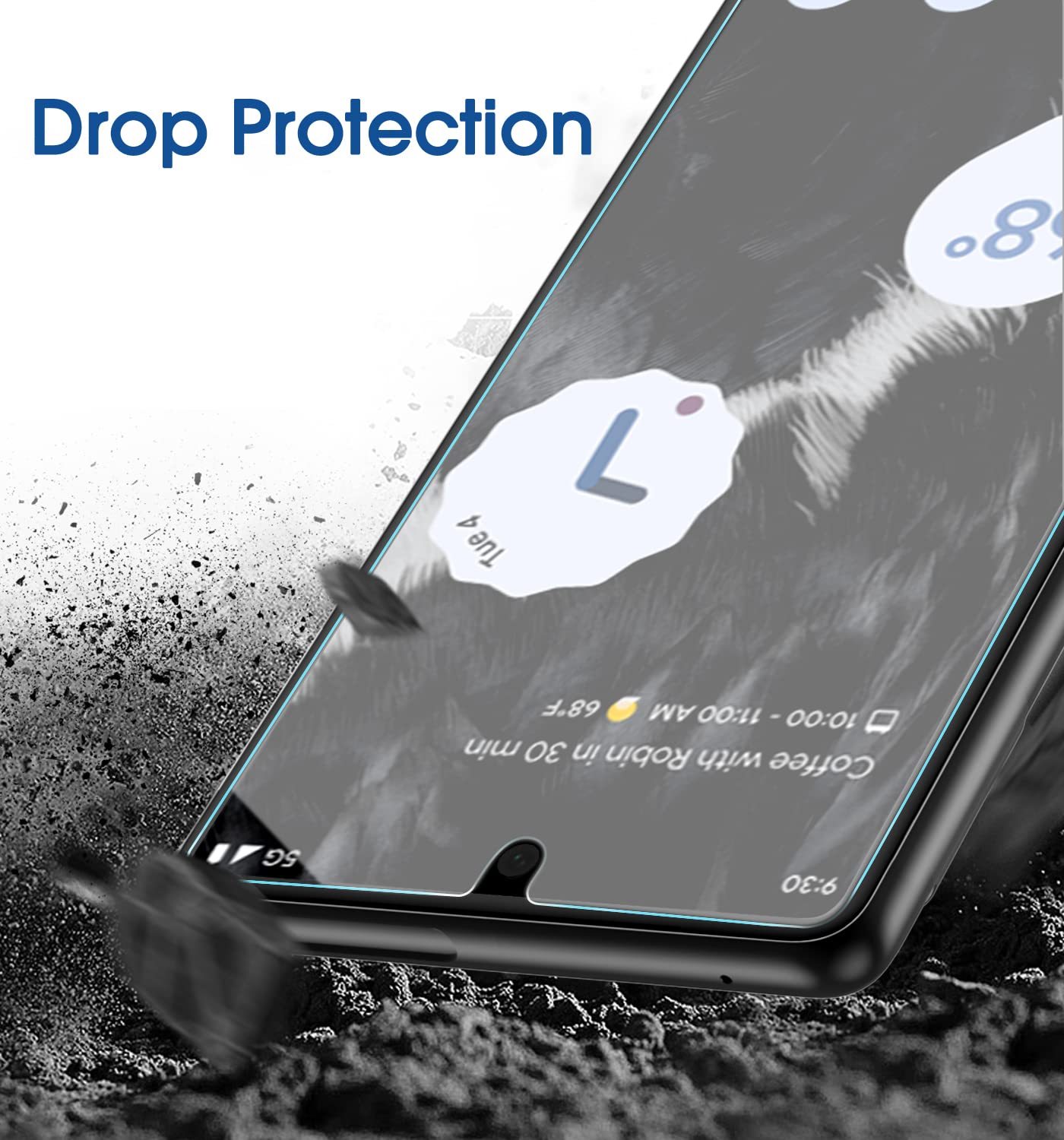 (3 Pack) amFilm Compatible with Google Pixel 7 Tempered Glass Screen Protector, 0.26mm Thickness HD Clear, Anti-Scratch Bubbles-Free