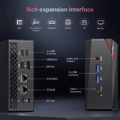 ACEMAGICIAN Mini PC, AMD Ryzen 5 5600U (6C/12T, up to 4.2Ghz) 16GB DDR4 512GB SSD Mini PC Windows 11 Pro, 4K@60Hz Triple Display Dual Ethernet Mini Desktop Computers WiFi BT 4.2, Support Auto Power On