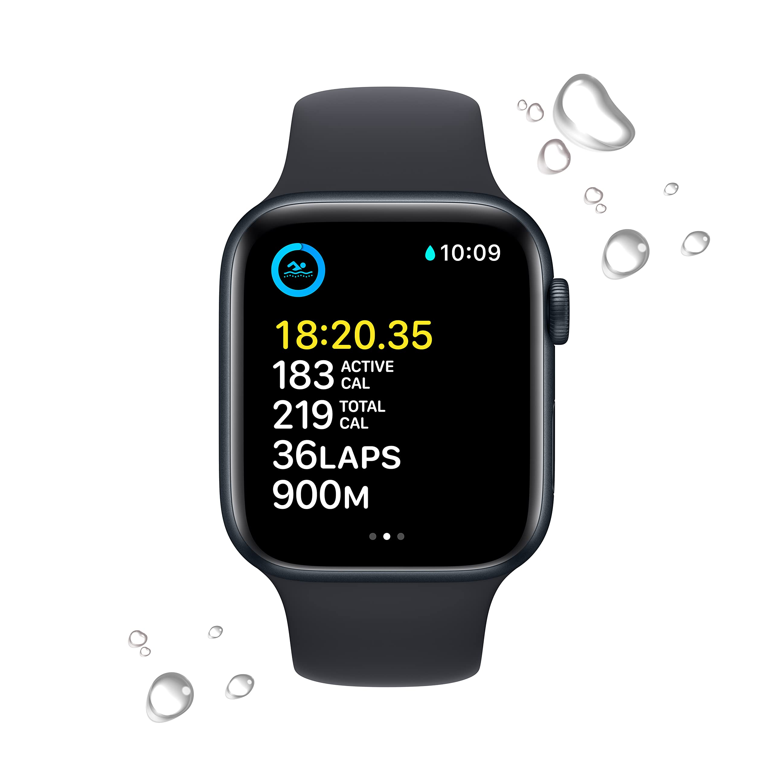 New Apple Watch SE (2nd generation) (GPS, 44mm) Smart watch - Midnight Aluminium Case with Midnight Sport Band - Regular. Fitness & Sleep Tracker, Crash Detection, Heart Rate Monitor, Water Resistant