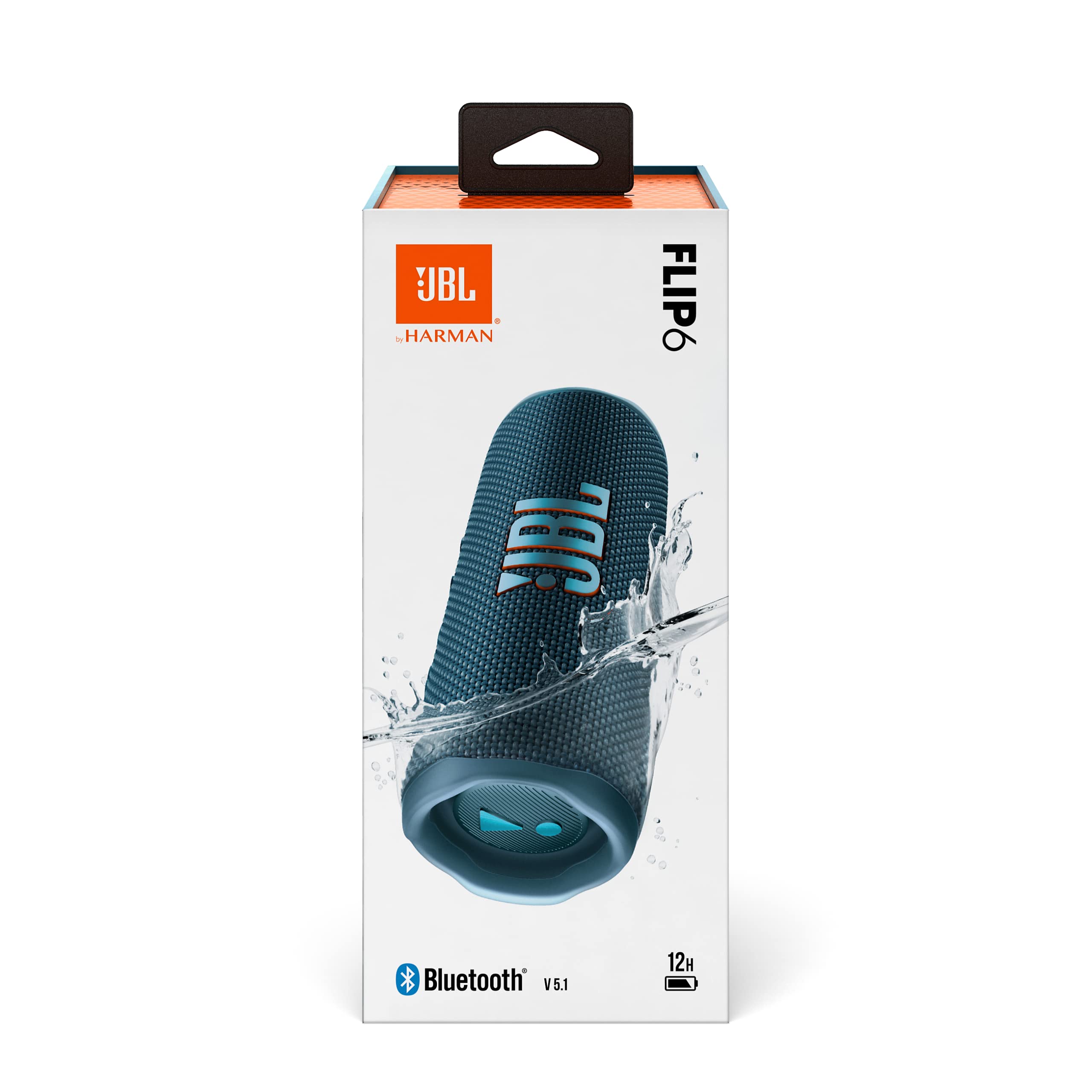 JBL Flip 6 Portable IP67 Waterproof Speaker with Bold JBL Original Pro Sound, 2-Way Speaker, Powerful Sound and Deep Bass, 12 Hours Battery, Safe USB-C Charging Protection - Blue, JBLFLIP6BLU