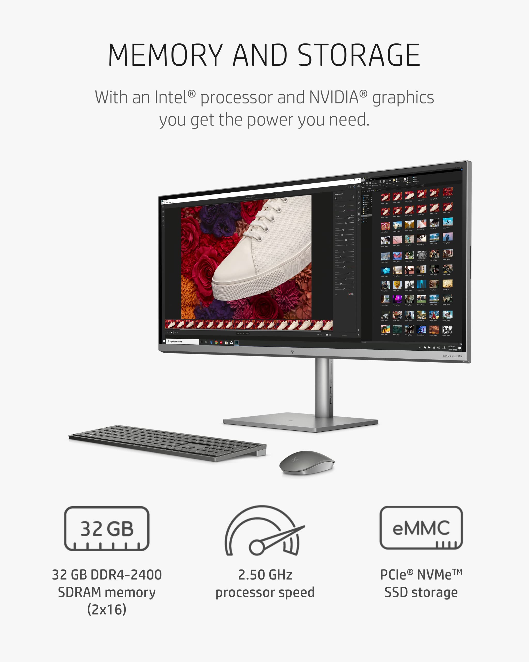 HP Envy 34” All-in-One Desktop, NVIDIA GeForce GTX 1650, 11th Gen Intel Core i7-11700 Processor, 32 GB RAM, 512 GB SSD, WUHD IPS Display, Windows 11 Home, Detachable Magnetic Camera (34-c0010, 2021)