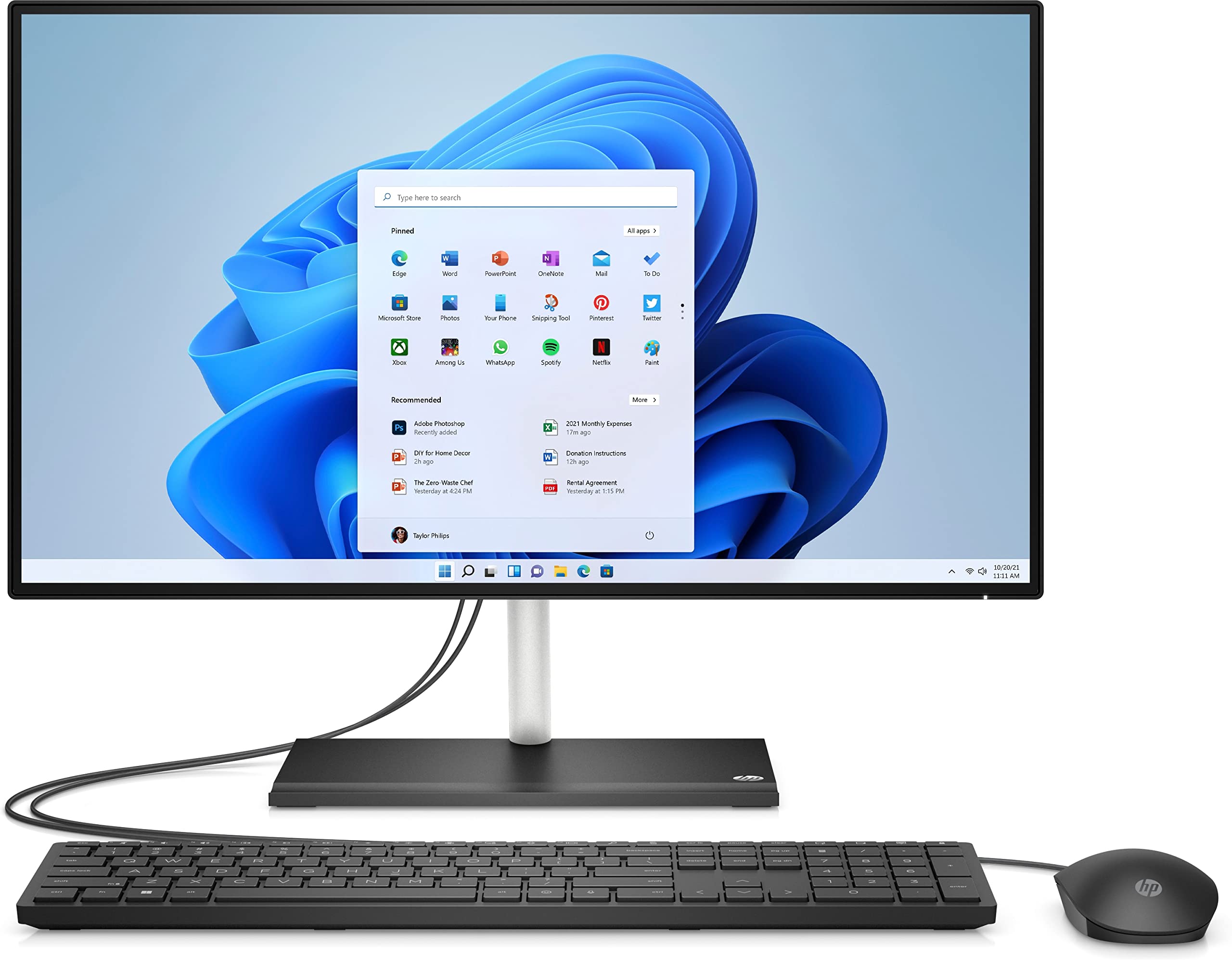 HP All-in-One 24-cb1004ne Bundle All-in-One PC, 23.8" FHD, 12th Gen Intel® Core™ i3 processor, 4GB RAM, 256GB SSD,Intel® UHD Graphics, Windows 11 Home, En-Ar KB, Jet Black - [6J7E8EA]