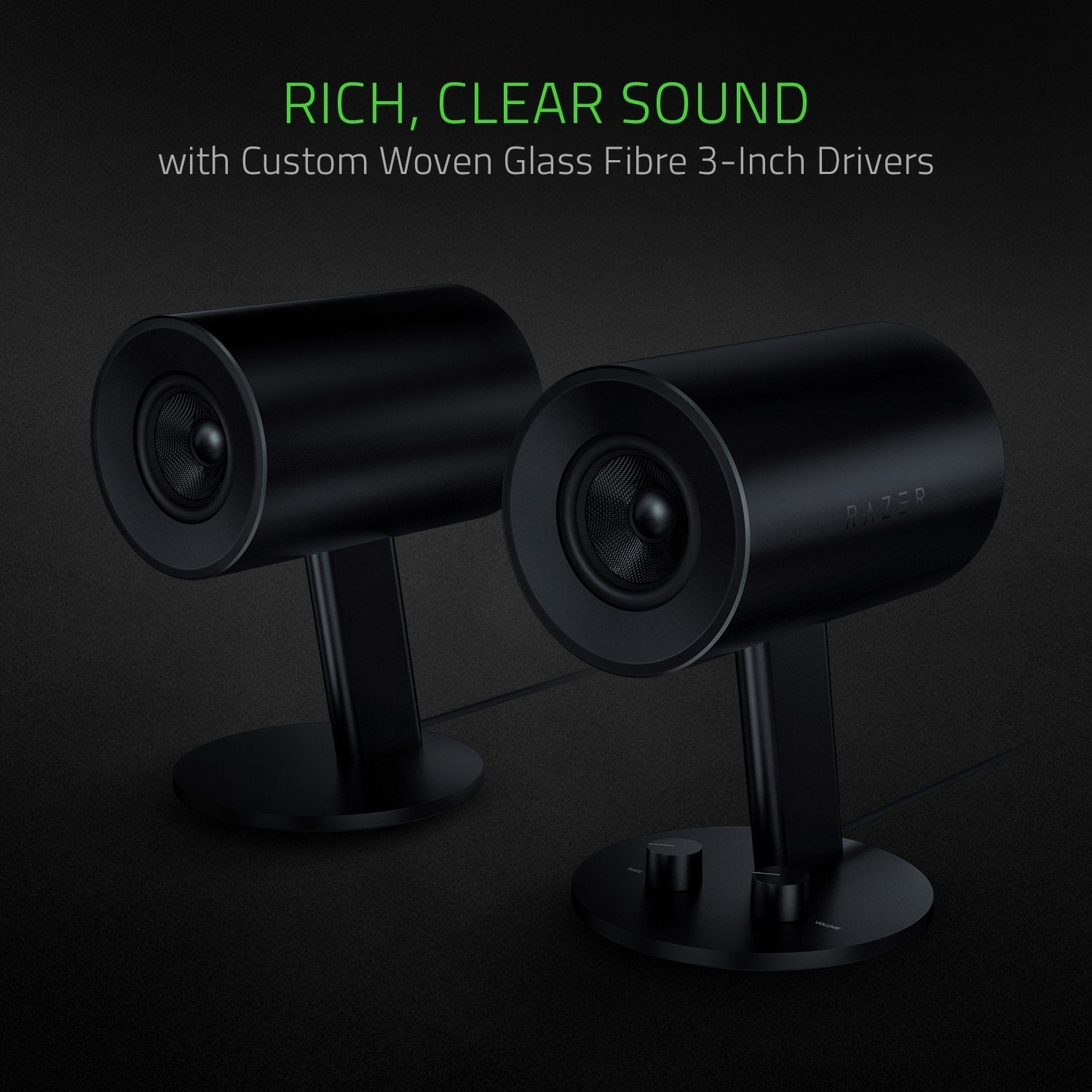 Razer Nommo 2.0 PC Speakers with Full Range Sound RZ05 02450100 R3W1, Black