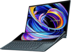 2023 Latest Asus Zenbook Pro Duo 15 15.6” FHD OLED Touch Display +14” Screenpad Plus Core i9-12900H Upto 5.0GHz 32GB 1TB SSD NVIDIA RTX 3060 6GB Graphics Backlit Eng Key WIN11 PRO Celestial Blue