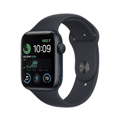 New Apple Watch SE (2nd generation) (GPS, 44mm) Smart watch - Midnight Aluminium Case with Midnight Sport Band - Regular. Fitness & Sleep Tracker, Crash Detection, Heart Rate Monitor, Water Resistant