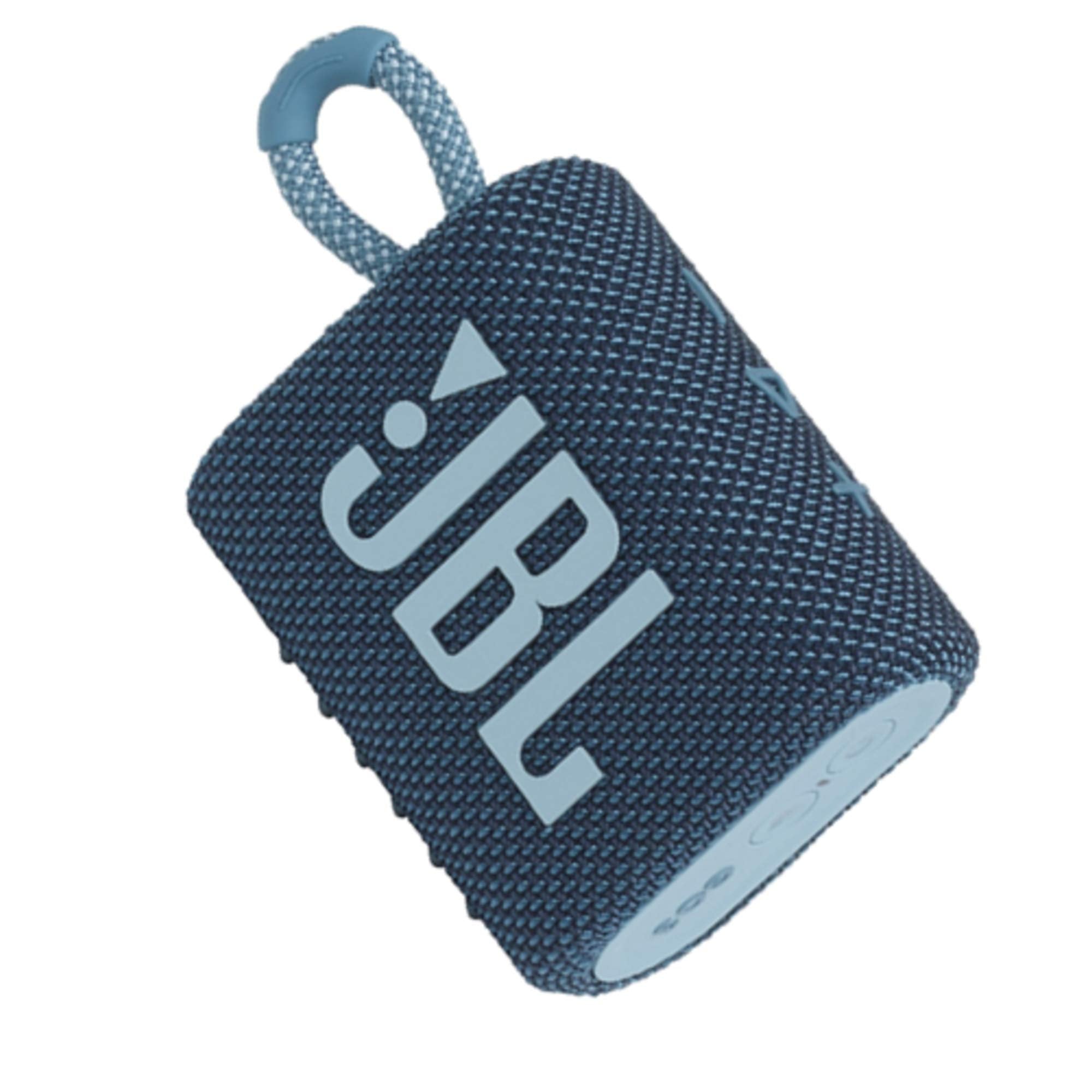 JBL Go 3 Portable Waterproof Speaker with Pro Sound, Powerful Audio, Punchy Bass, Ultra-Compact Size, Dustproof, Wireless Bluetooth Streaming, 5 Hours of Playtime - Blue, JBLGO3BLU