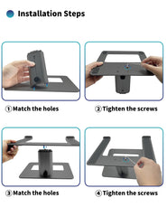 SOUNDANCE Adjustable Laptop Stand for Desk, Computer Stand, Ergonomic Laptop Riser Holder Compatible with 10 to 17.3 Inches Notebook PC Computer, Aluminum Grey