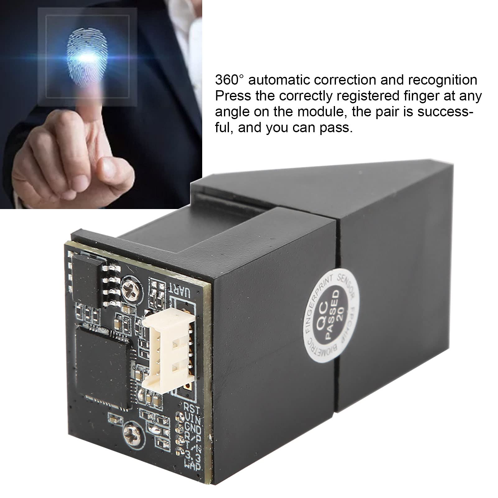 Fingerprint Scanner, Fingerprint Module Biometric 1000 Users Data Press 360° Recognition for Data Storage