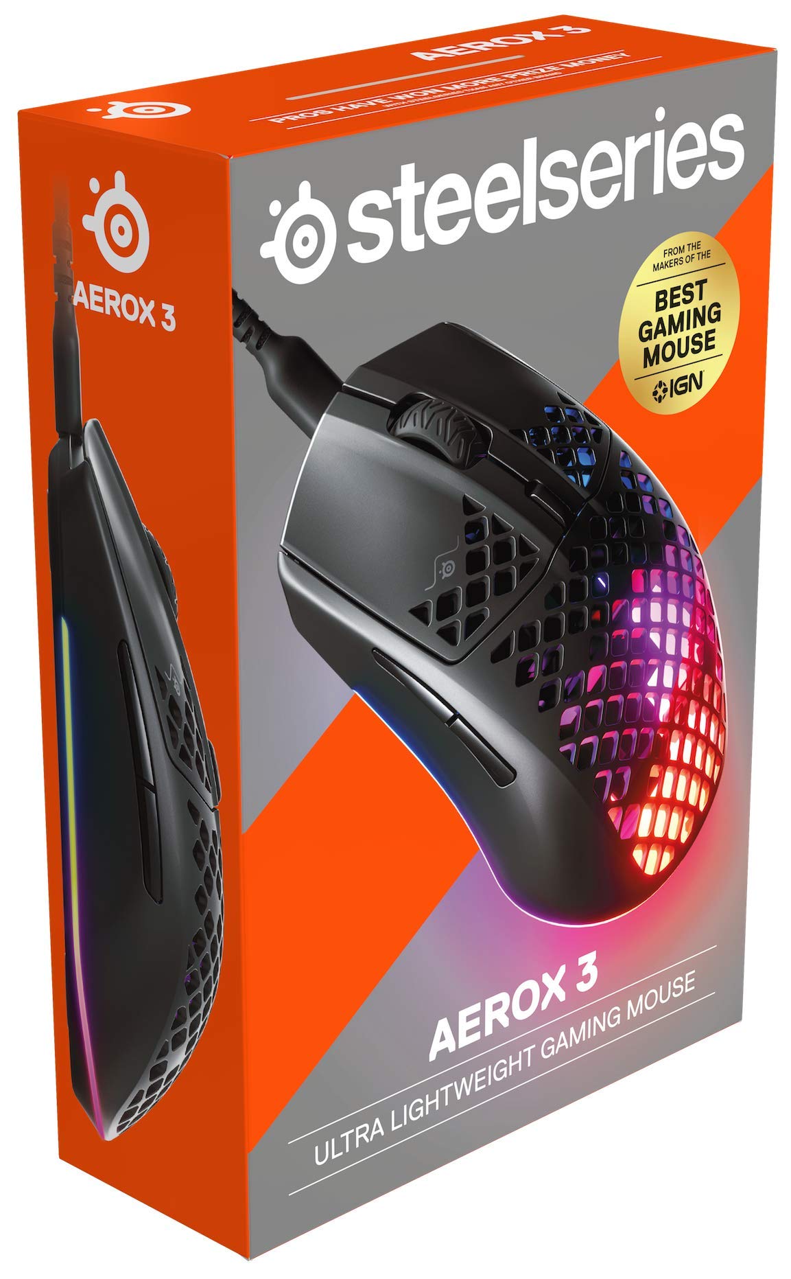 Steelseries Aerox 3 Super Light Gaming MoUSe, 8,500 Cpi Truemove Core Optical Sensor, Black