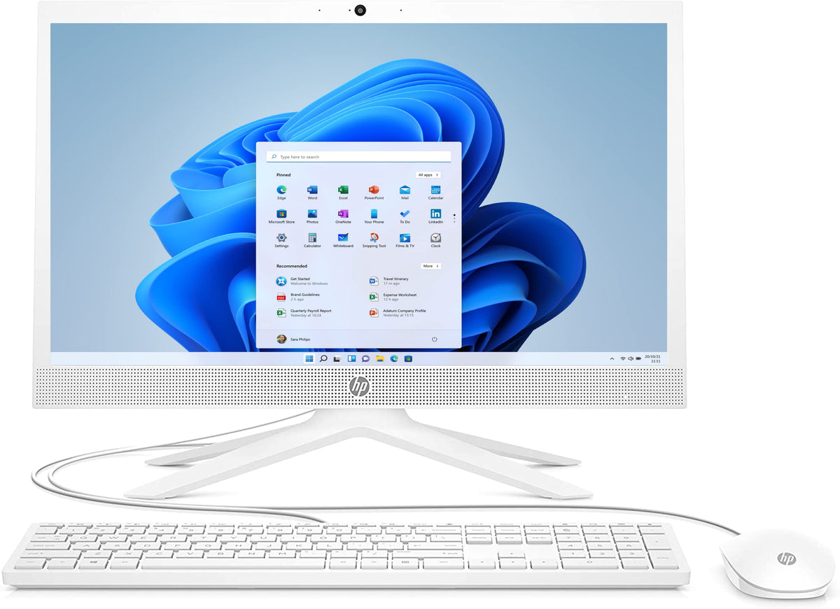 HP 21" All-in-One Desktop PC 21-b1001na, Windows 10, AMD 3020e, 8GB RAM, 256GB SSD, FHD, White