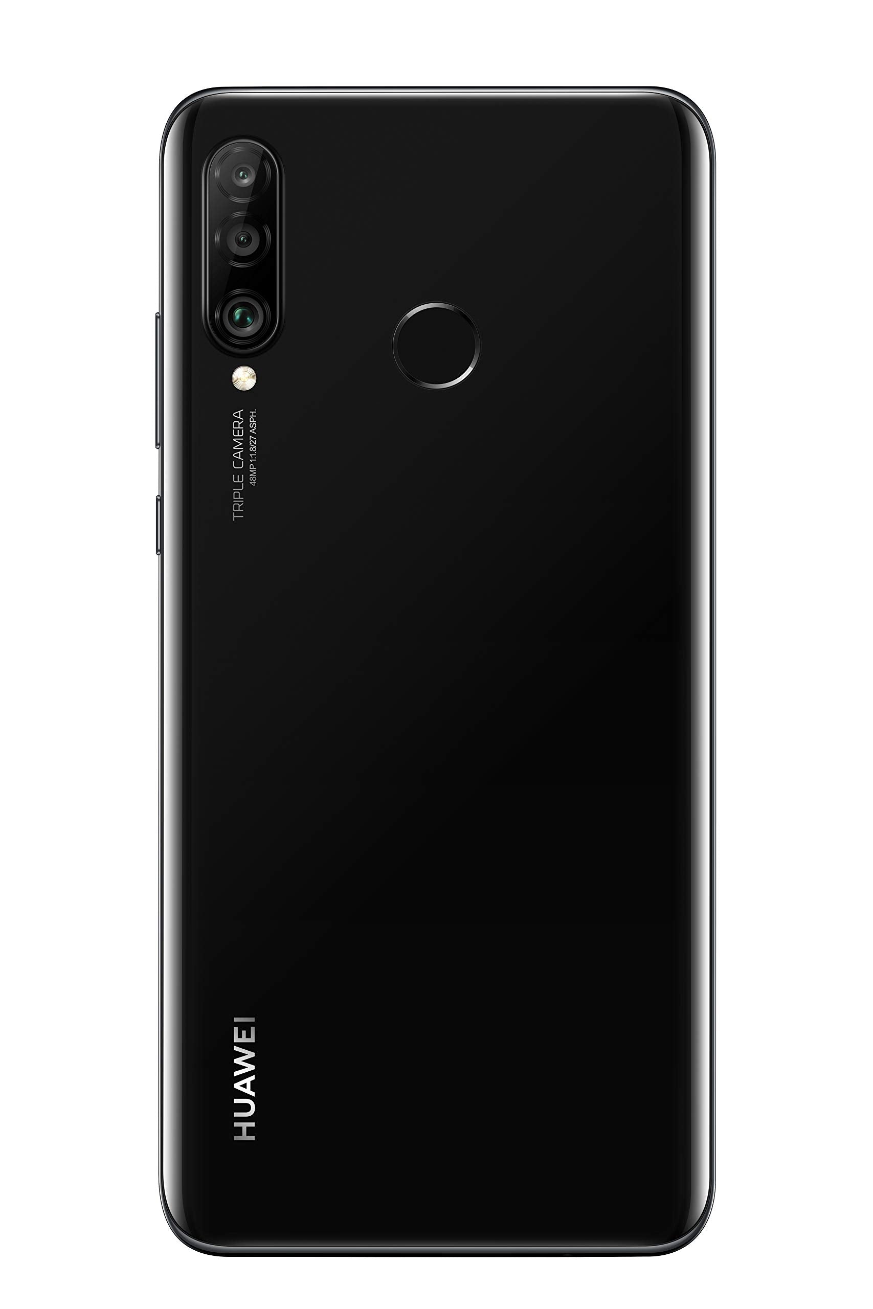 Huawei P30 Lite 128 GB 6.15 inch FHD Dewdrop Display Smartphone with 48MP AI Ultra-wide Triple Camera, 4GB RAM, Android 9.0 Sim-Free Mobile Phone, Single Sim, UK Version, Midnight Black