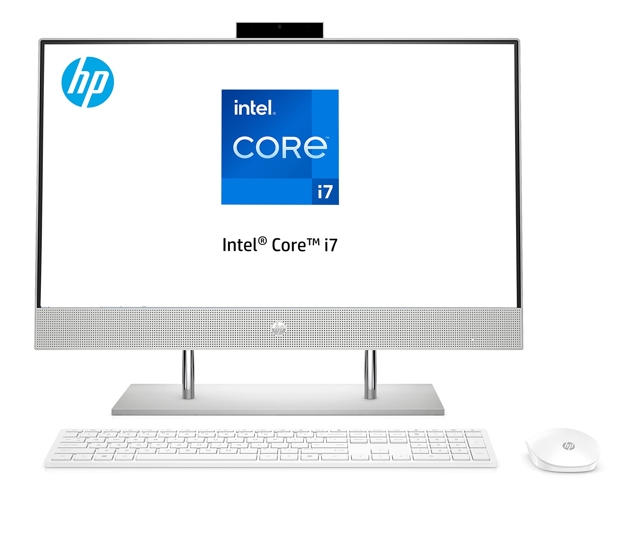 HP All-in-One 24-dp1000ne Bundle PC, 23.8" FHD, touch screen, 11th Gen. Intel® Core™ i7 processor, 16GB RAM, 256GB SSD, 1TB HDD, Intel® Iris® Xᵉ Graphics Windows 10, Silver - 3B4Z6EA