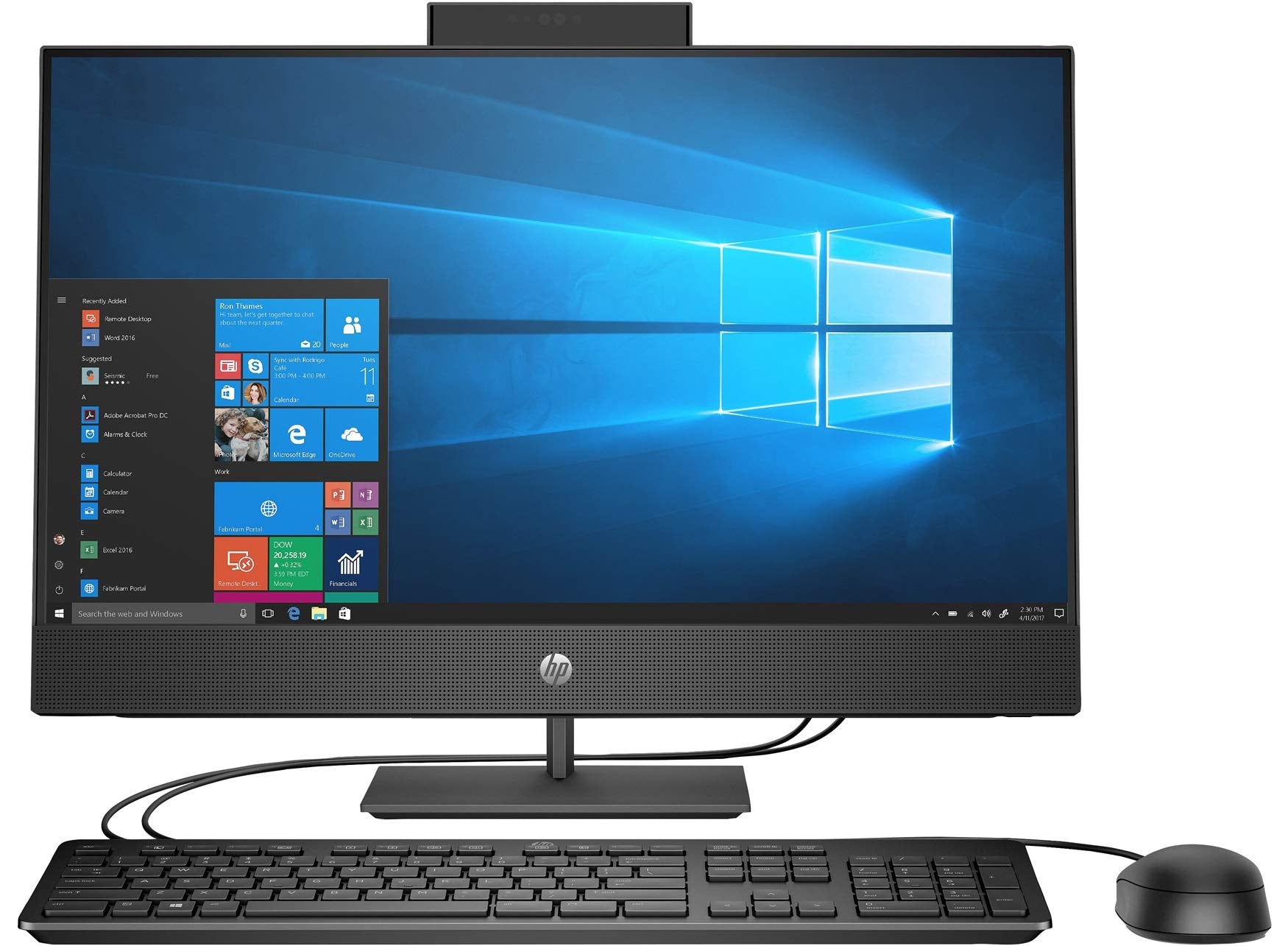 HP ProOne 440 G5 23.8” FullHD (1920 x 1080) IPS All in One Desktop PC - Intel Core i7 9700T, 16GB DDR4, 1TB Solid State Drive, Wireless 11ac & Bluetooth 5.0, DVD RW, Windows 10 Pro