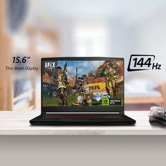 MSI GF63 Thin 12VE 9S7-16R821-027, Gaming Laptop, Intel Core i7-12650H, 15.6 Inch, 512GB M.2 PCIe SSD, 16GB RAM, RTX 4050, GDDR6 6GB, Windows® 11, Eng/Arabic KB - Black