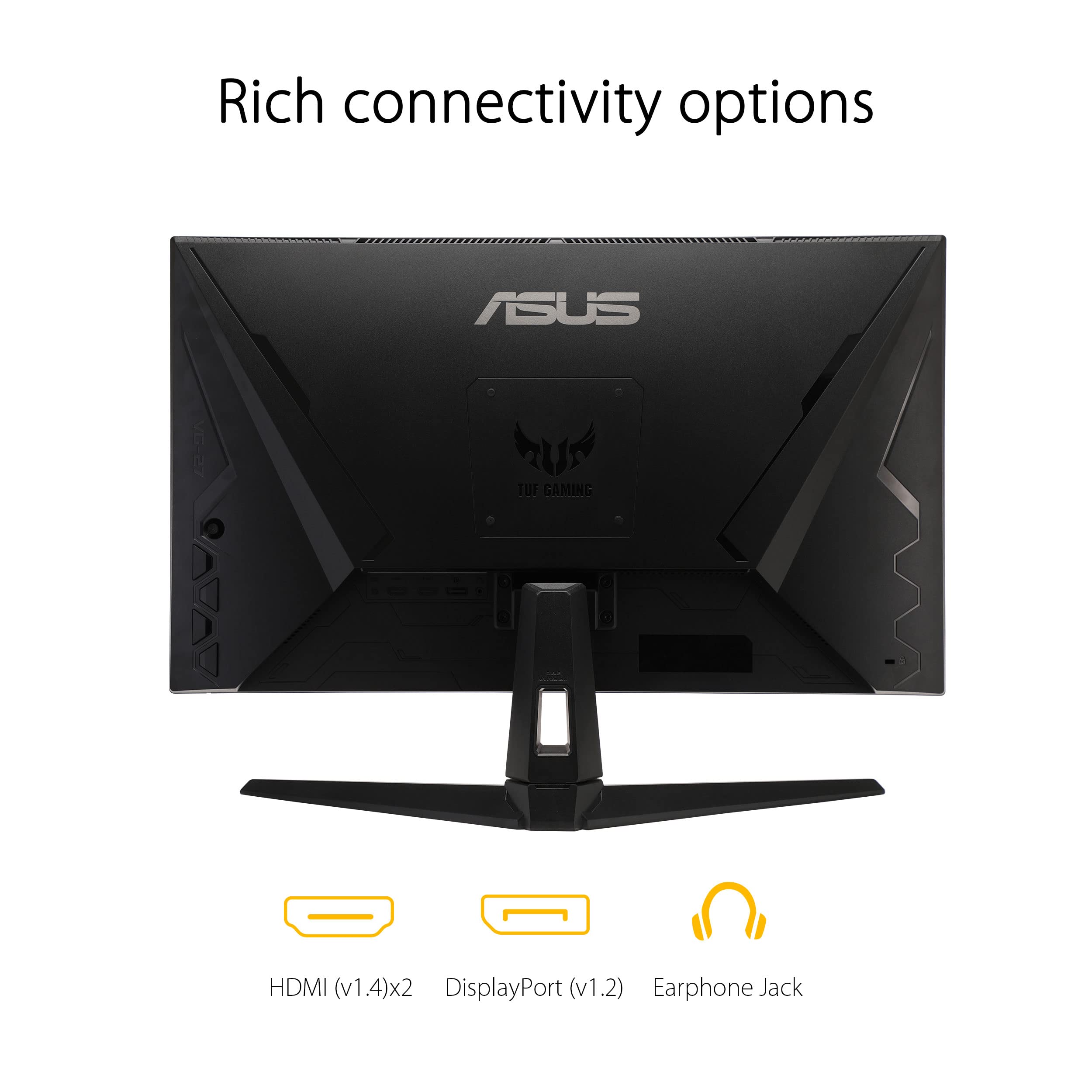 ASUS TUF Gaming VG279Q1A 27” Gaming Monitor, 1080P Full HD, 165Hz (Supports 144Hz), IPS, 1ms, Adaptive-sync/FreeSync Premium, Extreme Low Motion Blur - Black