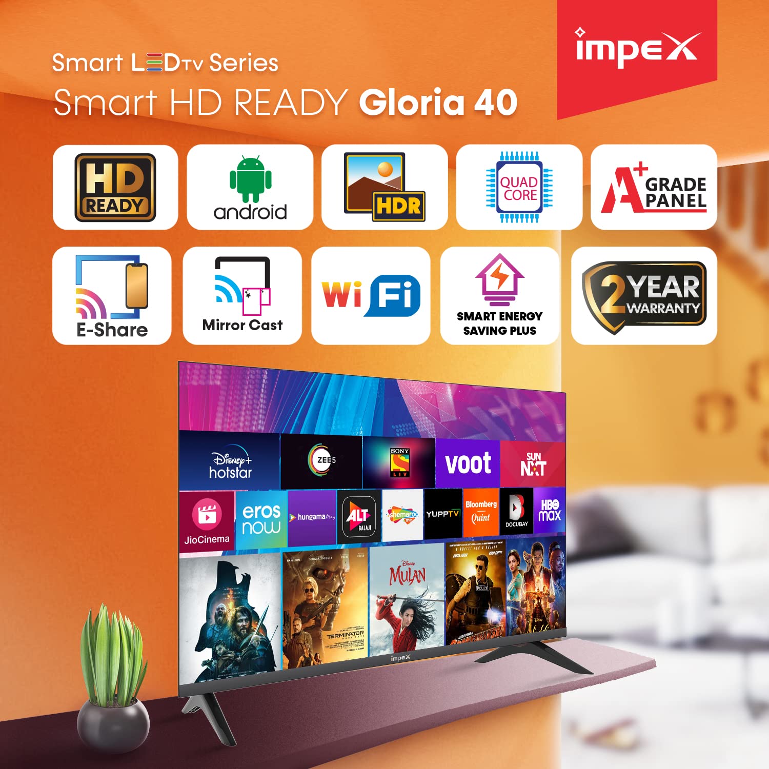Impex GLORIA 40 Inch HD Ready Smart LED TV - GLORIA 40 SMART