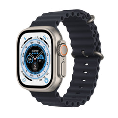 New Apple Watch Ultra (GPS + Cellular, 49mm) Smart watch - Titanium Case with Midnight Ocean Band. Fitness Tracker, Precision GPS, Action Button, Extra-Long Battery Life, Brighter Retina Display