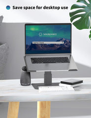 SOUNDANCE Adjustable Laptop Stand for Desk, Computer Stand, Ergonomic Laptop Riser Holder Compatible with 10 to 17.3 Inches Notebook PC Computer, Aluminum Grey