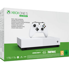 Microsoft Xbox One S 1TB All Digital Edition Console with Fortnite, Minecraft and Sea of Thieves DLC Game