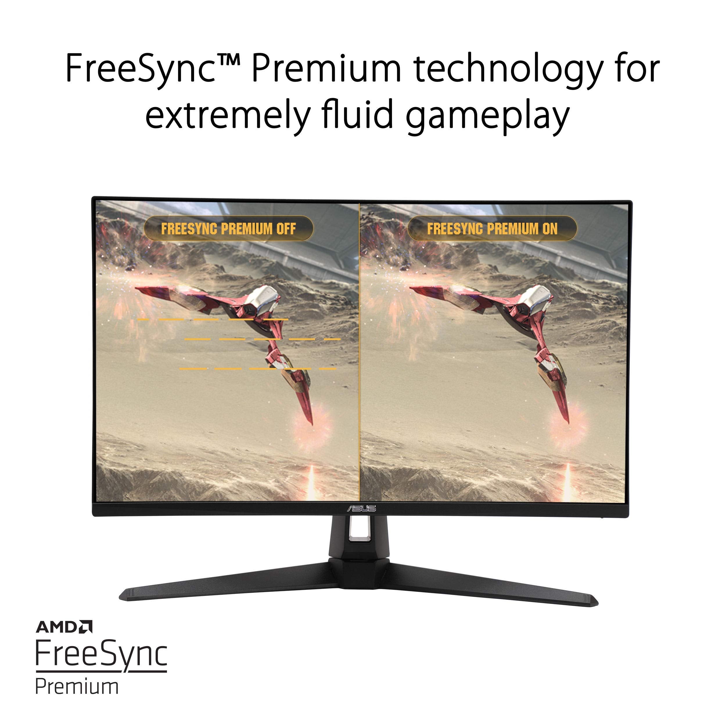 ASUS TUF Gaming VG279Q1A 27” Gaming Monitor, 1080P Full HD, 165Hz (Supports 144Hz), IPS, 1ms, Adaptive-sync/FreeSync Premium, Extreme Low Motion Blur - Black