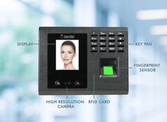 Time Office Face Attendance Device with Cloud Attendance Software(Black) (Face, Fingerprint, LAN)