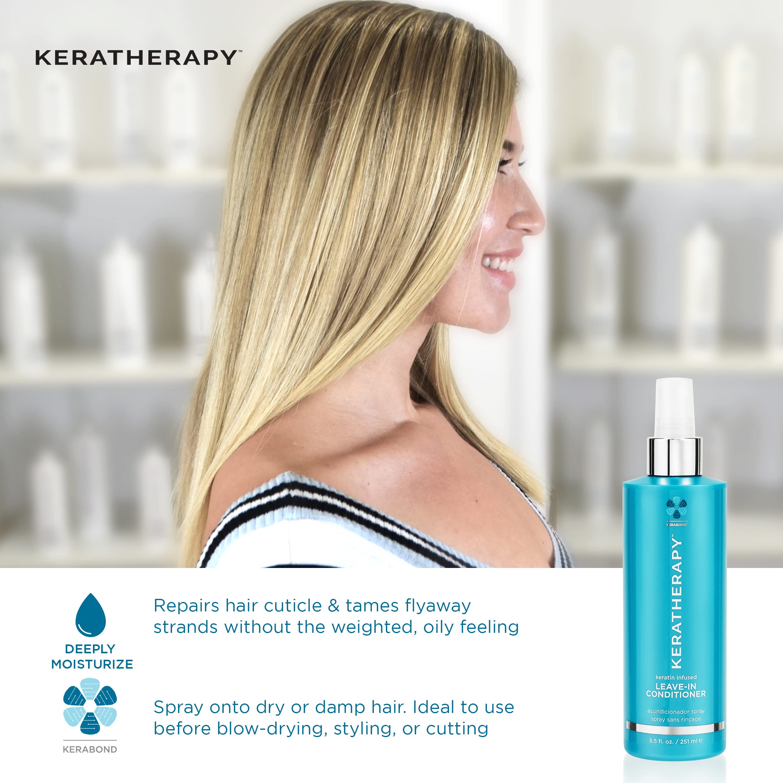 KERATHERAPY Keratin Infused Moisture Shampoo, Clear, 33.8 Fl Oz