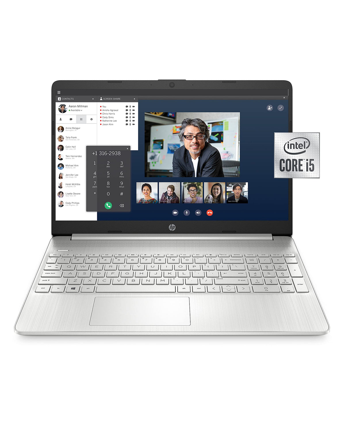 HP 15-dy1036nr 10th Gen Intel Core i5-1035G1, 15.6-Inch FHD Laptop, Natural Silver