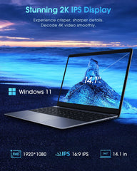 CHUWI Laptop, Herobook Pro 14.1 PC Intel Celeron N4020 Processor, 8GB RAM, 256GB Storage, 1TB SSD Expand, Windows 11, 4K 1920*1080 IPS, WiFi, USB 3.0, 2.4G WiFi/5G, 38Wh, BT4.2, TF Card