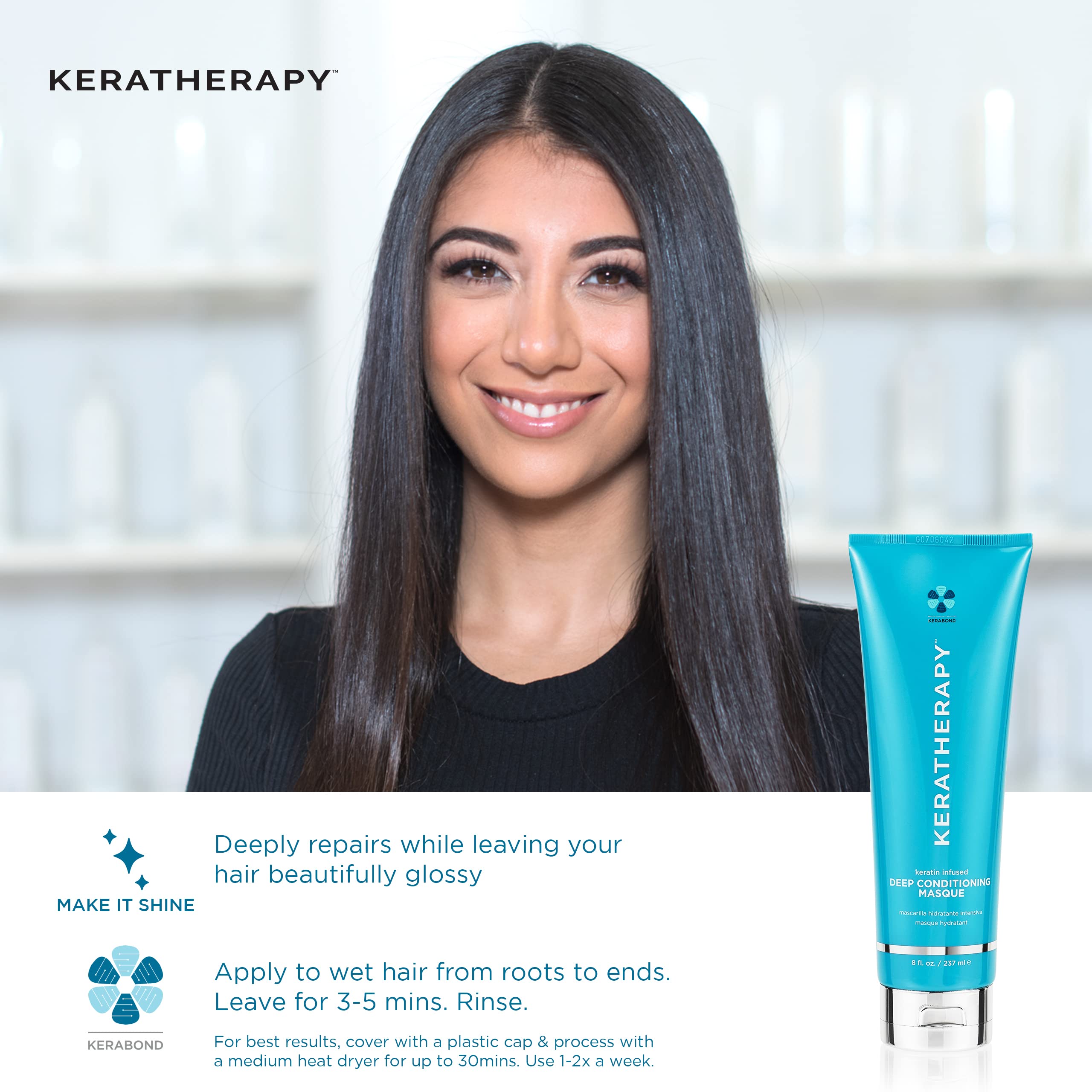 KERATHERAPY Keratin Infused Moisture Shampoo, Clear, 33.8 Fl Oz