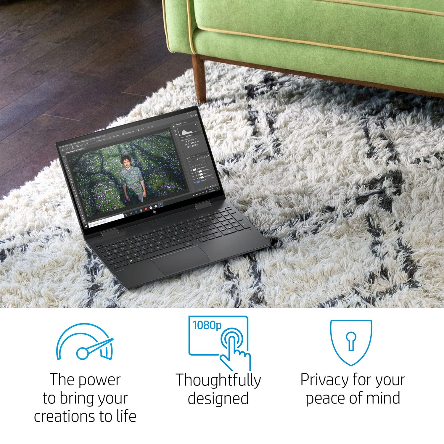 HP Envy x360 2-in-1 Flip Laptop, 15.6" Full HD Touchscreen, AMD Ryzen 7 5700U 8-Core Processor, 16GB RAM, 1TB SSD, Backlit Keyboard, HDMI, Webcam, Wi-Fi 6, Windows 11 Home, HP Stylus Pen Included