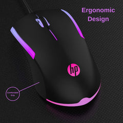 HP Wired RGB Gaming Mouse High Performance Mouse with Optical Sensor, 3 Buttons, 7 Color LED for Computer Notebook Laptop Office PC Home