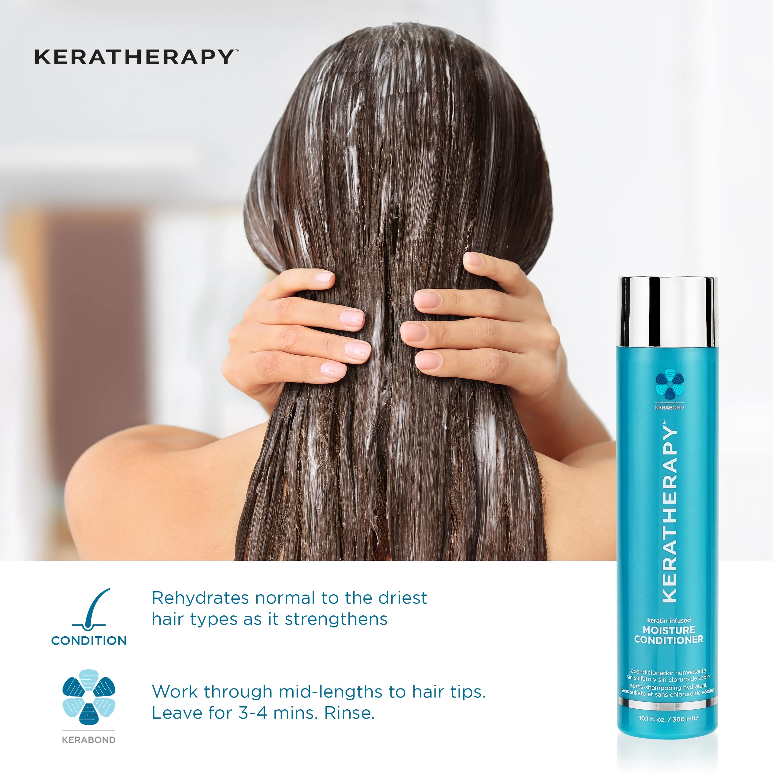 KERATHERAPY Keratin Infused Moisture Shampoo, Clear, 33.8 Fl Oz