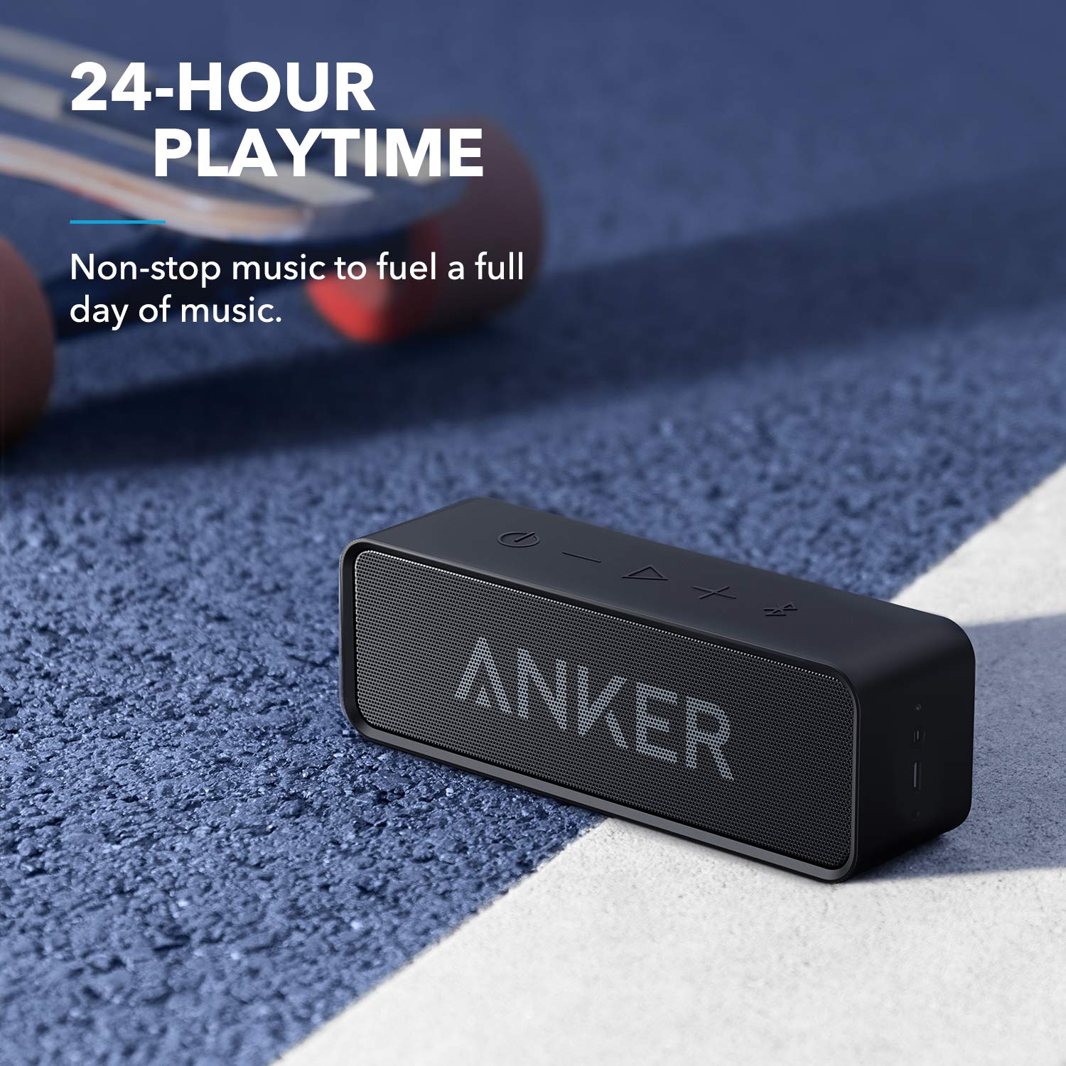 Upgraded, Anker Soundcore Bluetooth Speaker with IPX5 Waterproof, Stereo Sound, 24H Playtime, Portable Wireless Speaker for iPhone, Samsung and More