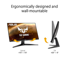 ASUS TUF Gaming VG279Q1A 27” Gaming Monitor, 1080P Full HD, 165Hz (Supports 144Hz), IPS, 1ms, Adaptive-sync/FreeSync Premium, Extreme Low Motion Blur - Black