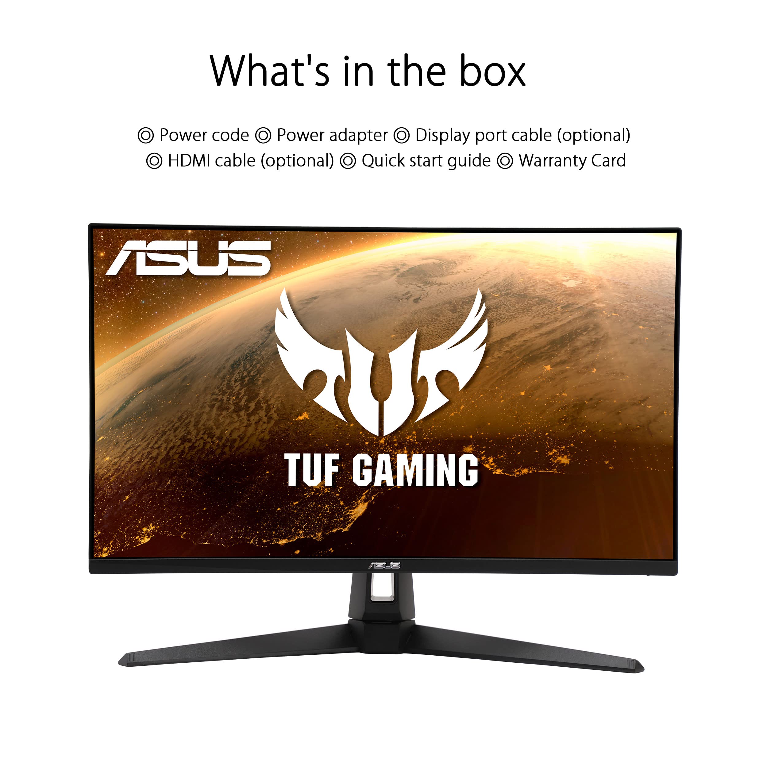 ASUS TUF Gaming VG279Q1A 27” Gaming Monitor, 1080P Full HD, 165Hz (Supports 144Hz), IPS, 1ms, Adaptive-sync/FreeSync Premium, Extreme Low Motion Blur - Black